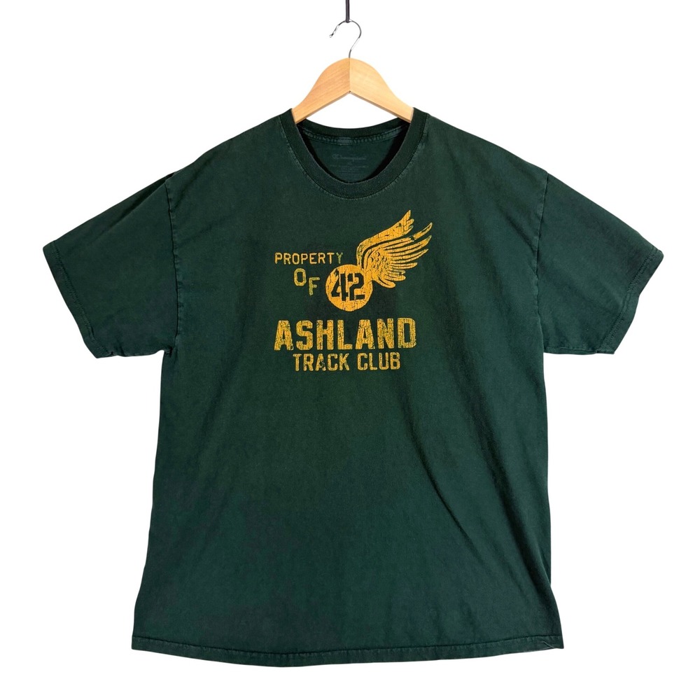 90s Champion Graphic Tee Mens XL Green Ashland Track Club Distressed - Picture 1 of 6